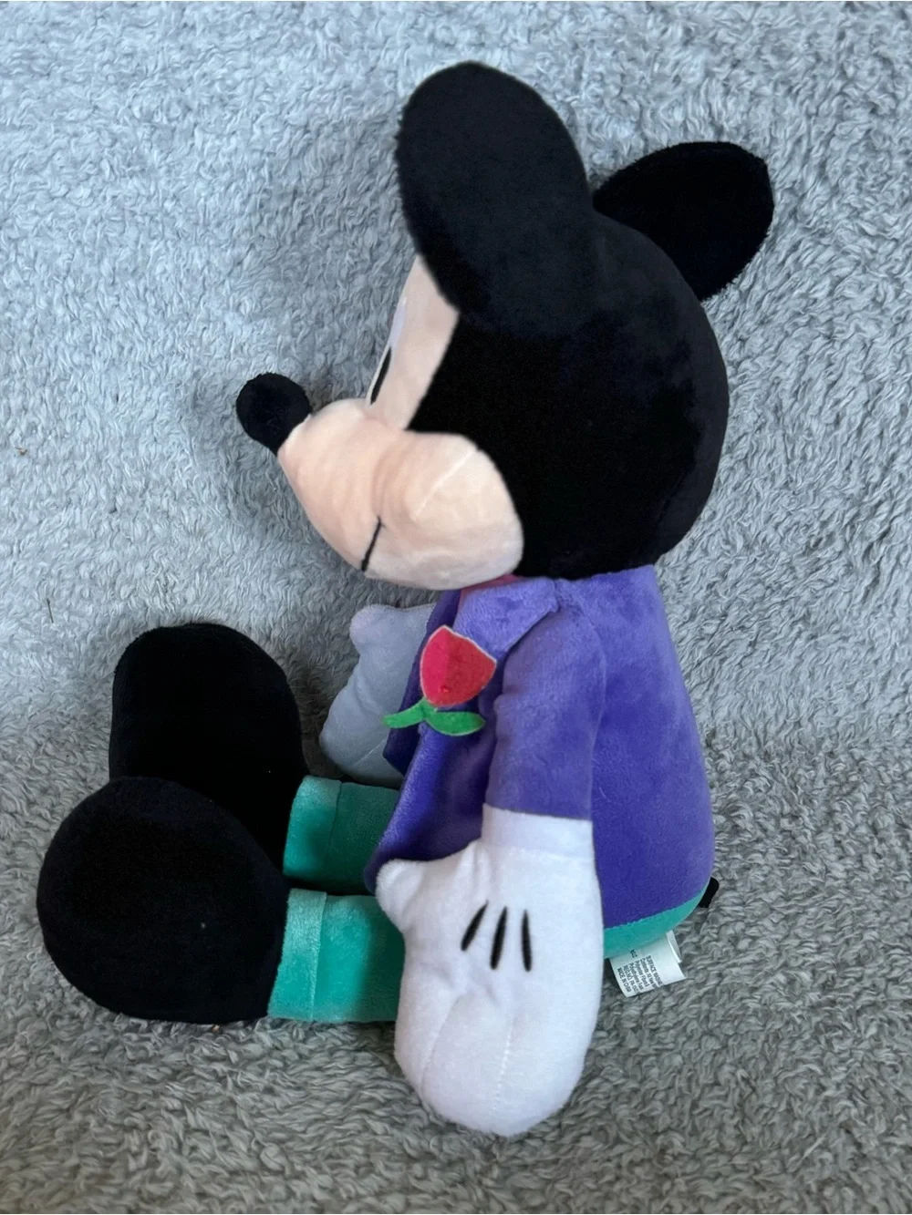 Disney Mickey Mouse Plush 18” Stuffed Animal Soft Toy Wearing Purple Jacket Suit